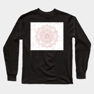 Rose gold mandala, pink marble Long Sleeve T-Shirt